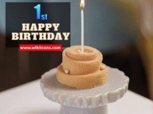 attractive delicious yummy birthday 1st cake image with candle 4