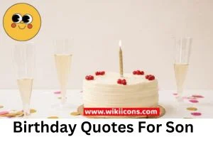 birthday quotes son image showing a white birthday cake and a candle