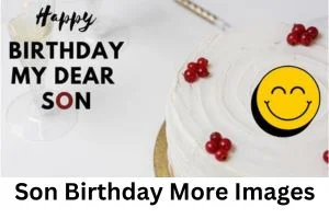 happy birthday son image showing a cute birthday cake