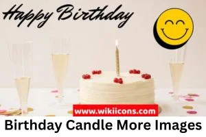 image of a birthday candle showing a white birthday cake