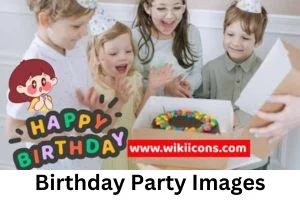 images of birthday party showing kids smilying