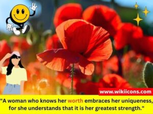 womens self worth quotes image showing a quote about self worth of women and red flowers