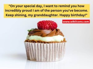 image showing delicious yummy attractive happy birthday cake image with a birthday granddaughter quote 1